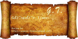 Gáspár Timon névjegykártya