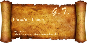 Gáspár Timon névjegykártya
